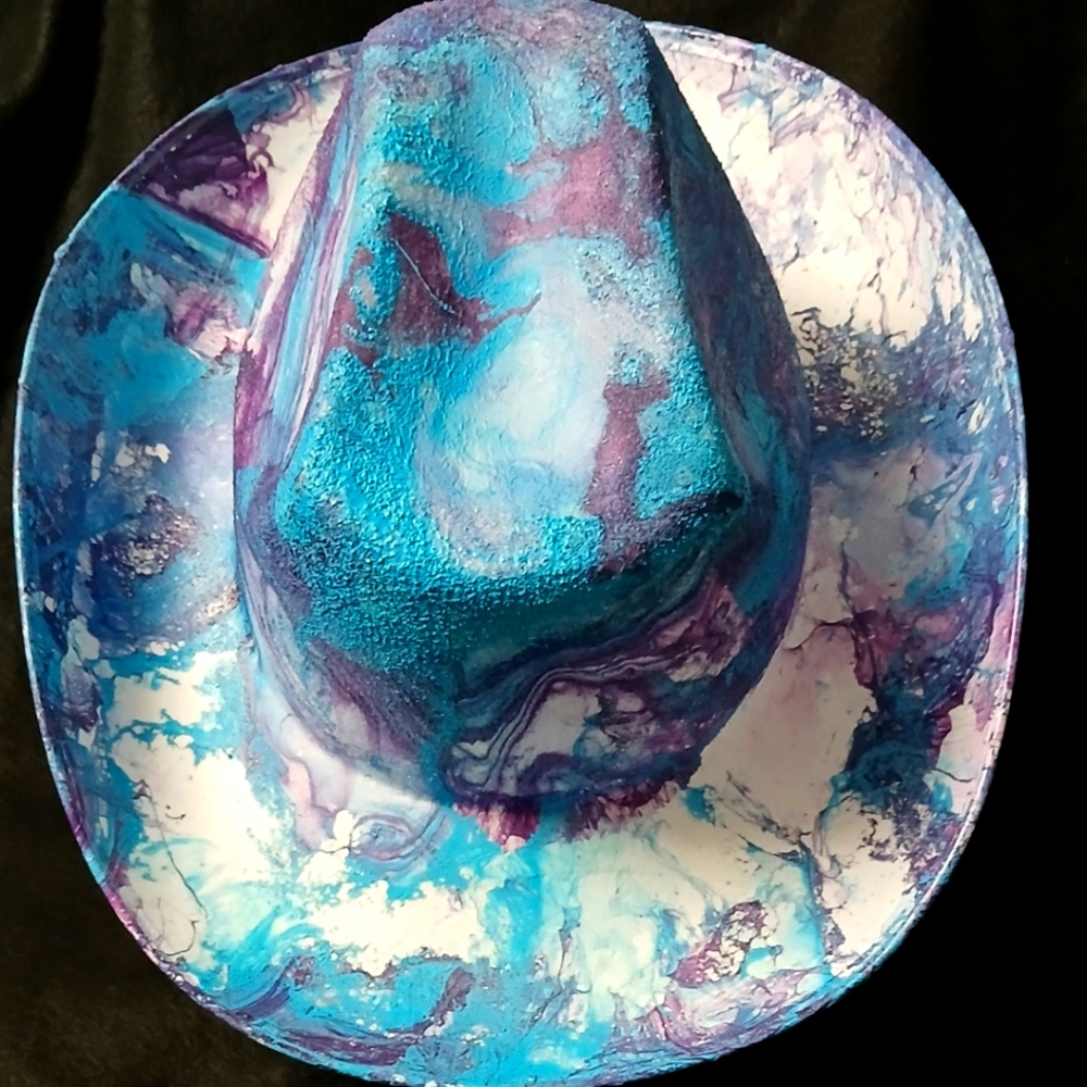 Hand Crafted Blue and Purple Women's Hat